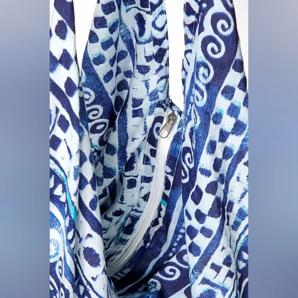 Boho Chic Beach Yoga Hobo Shoulder Bag - 100% Cotton - Bohemian Ethnic Inspired - Picture 8 of 8